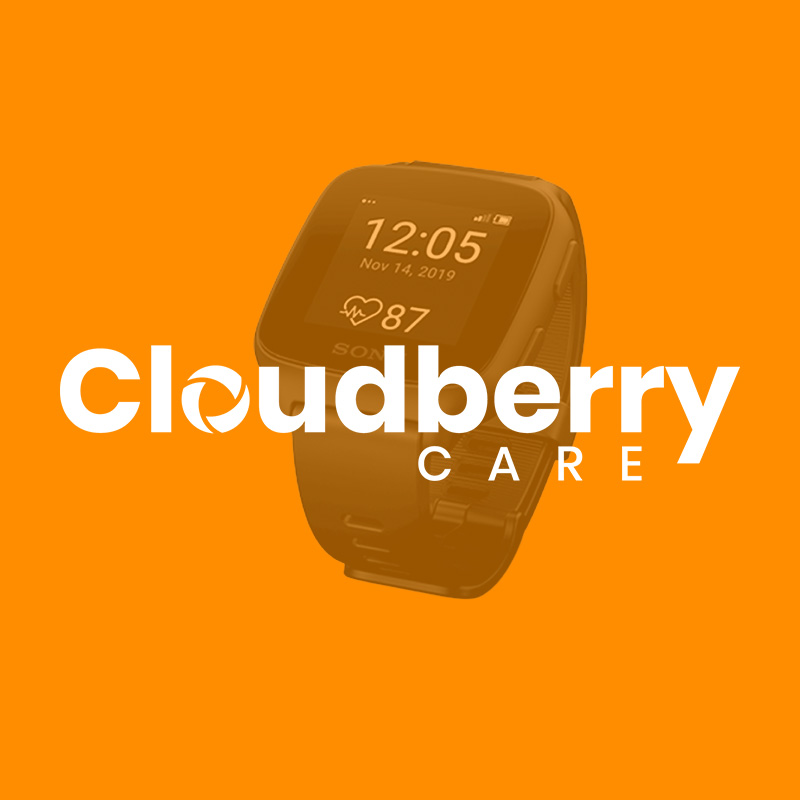 Cloudberry klocka med orange bakgrund